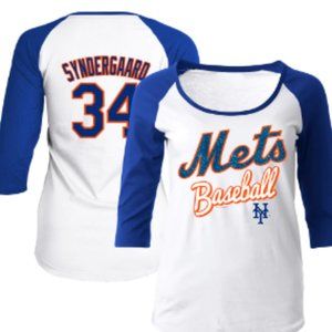 Noah Syndergaard New York Mets 5th & Ocean by New Era Women's Glitter 3/4-Sleeve